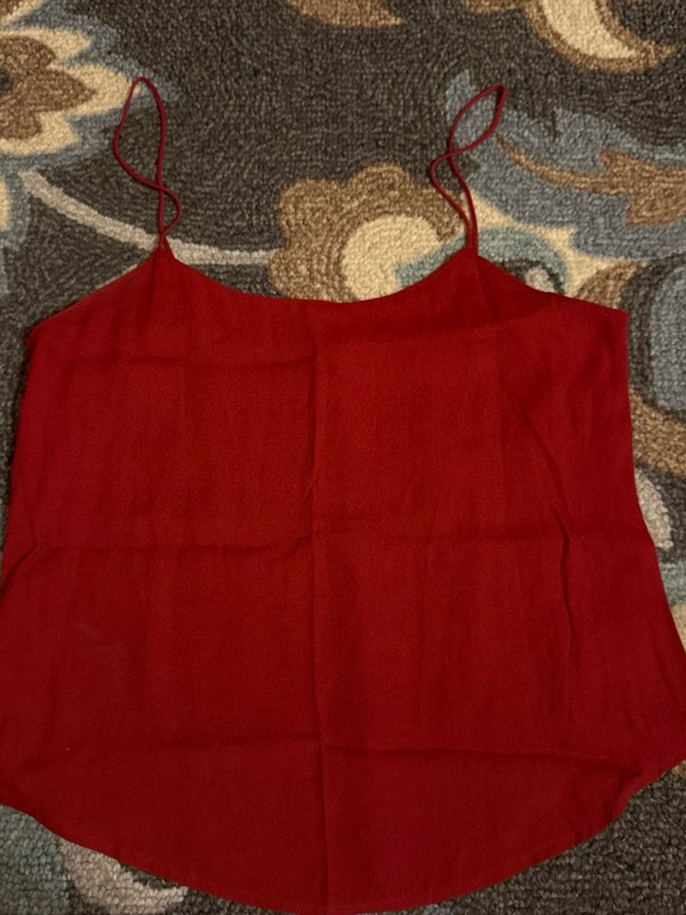 Reformation Red Spaghetti-Strap Silk Cami